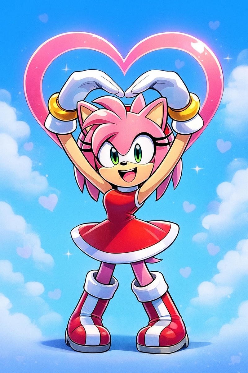 Lovely Amy Rose smiling close portrait perfect Amy Rose pfp