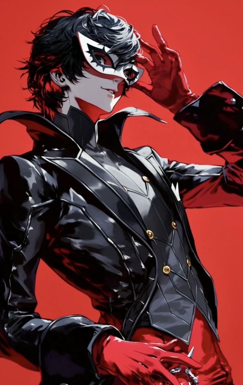 Minimal dark Joker Persona 5 pfp visual style