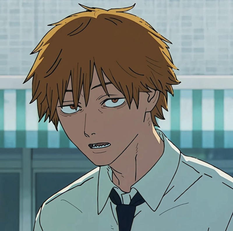 Minimal dark theme Denji pfp aesthetic style