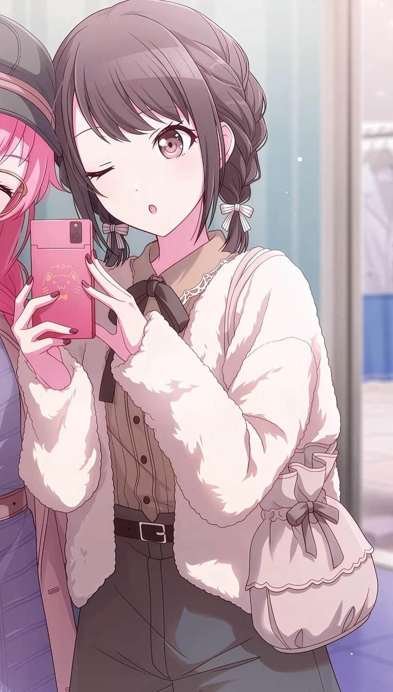 Minimal pink Ena Shinonome profile picture aesthetic