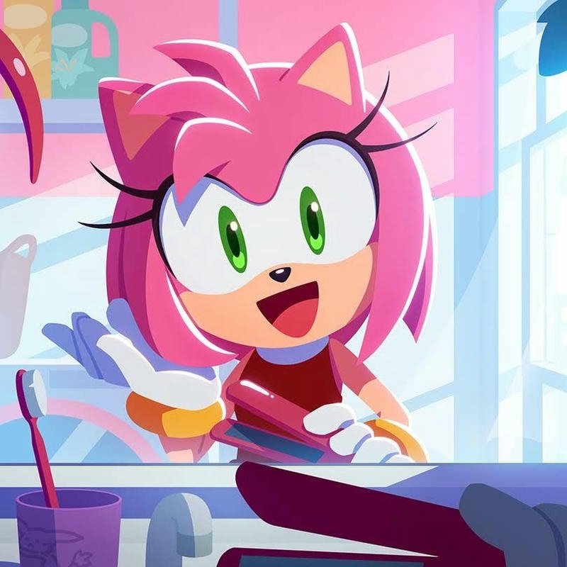 Minimal pink theme avatar featuring Amy Rose character Amy Rose pfp