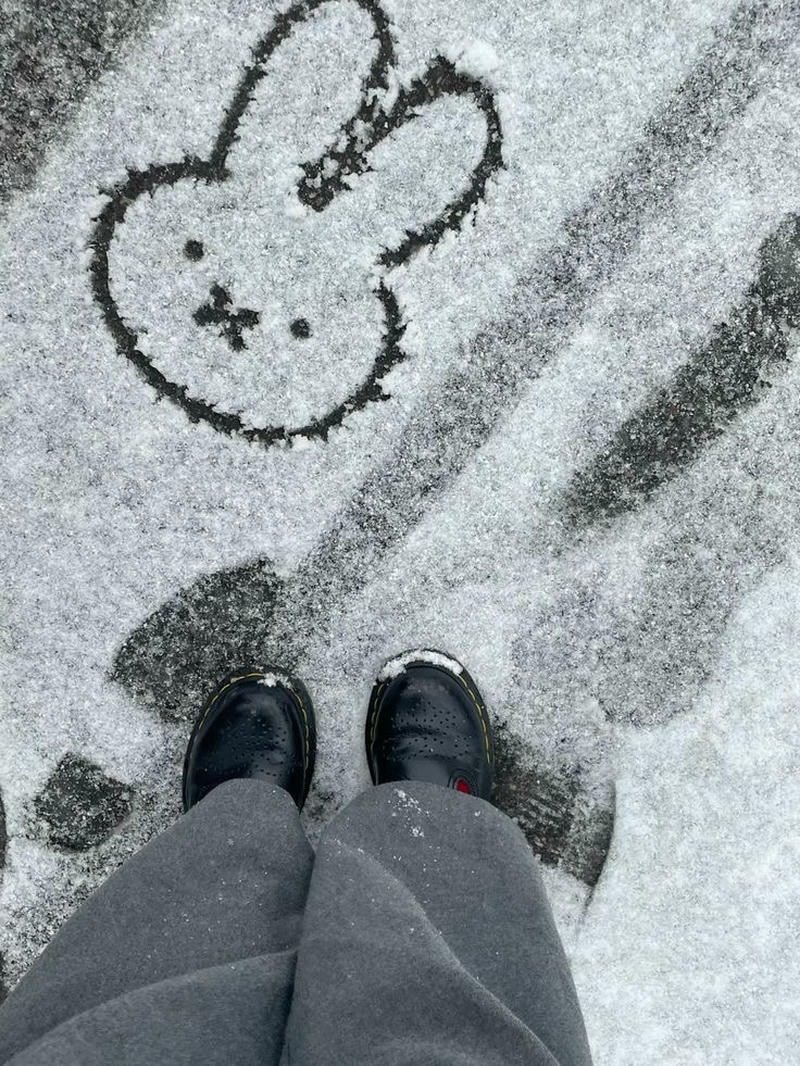 Minimal snow background with pale pastel colors winter aesthetic pfp