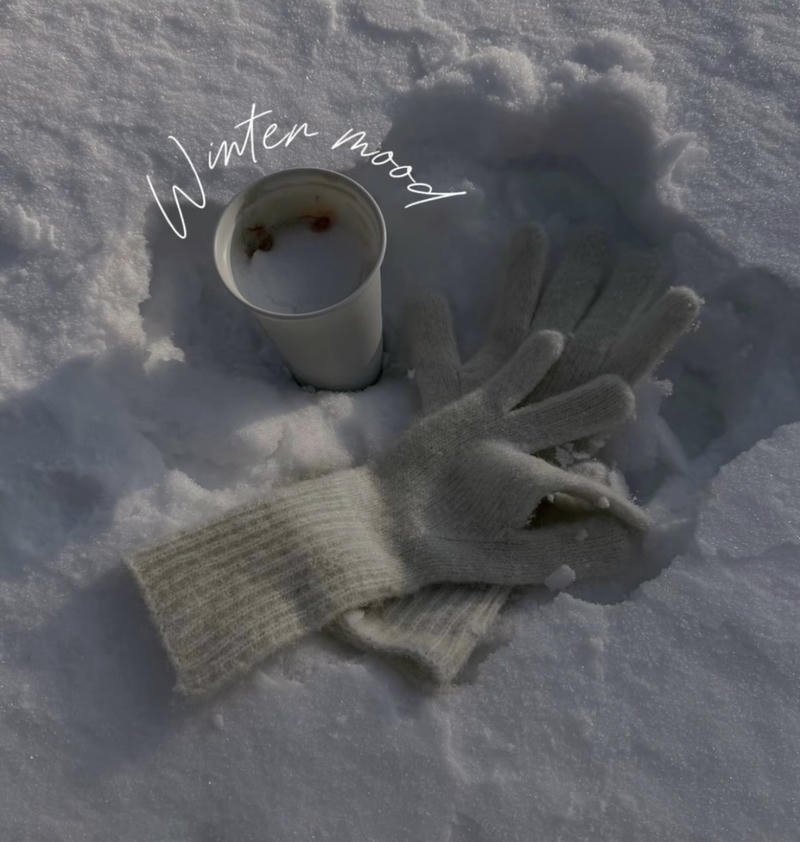 Minimal snowy mountain horizon view styled as winter aesthetic pfp avatar