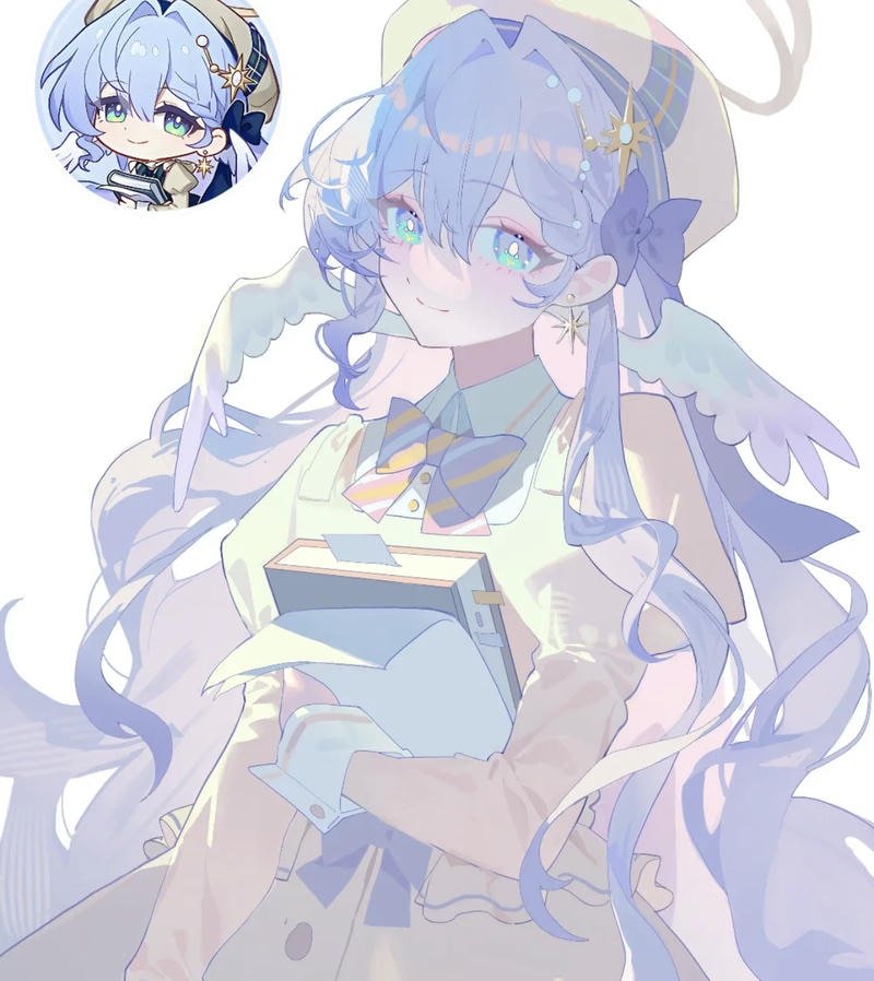 Pastel anime glow Robin pfp HSR inspiration