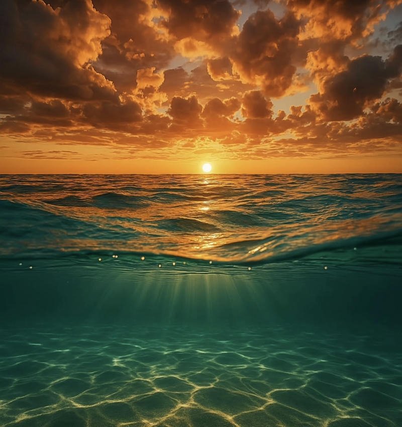 Peaceful sea horizon scene styled ocean aesthetic pfp avatar