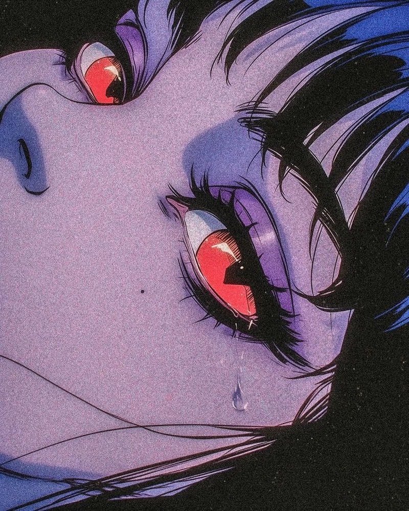 Pfp anime eye featuring colorful iris and soft lighting