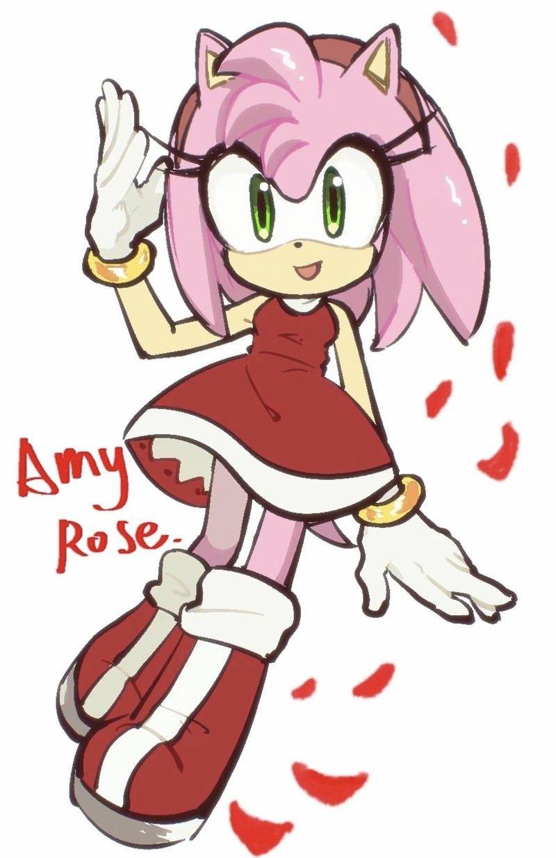 Playful Amy Rose pose creating fun gaming avatar Amy Rose pfp