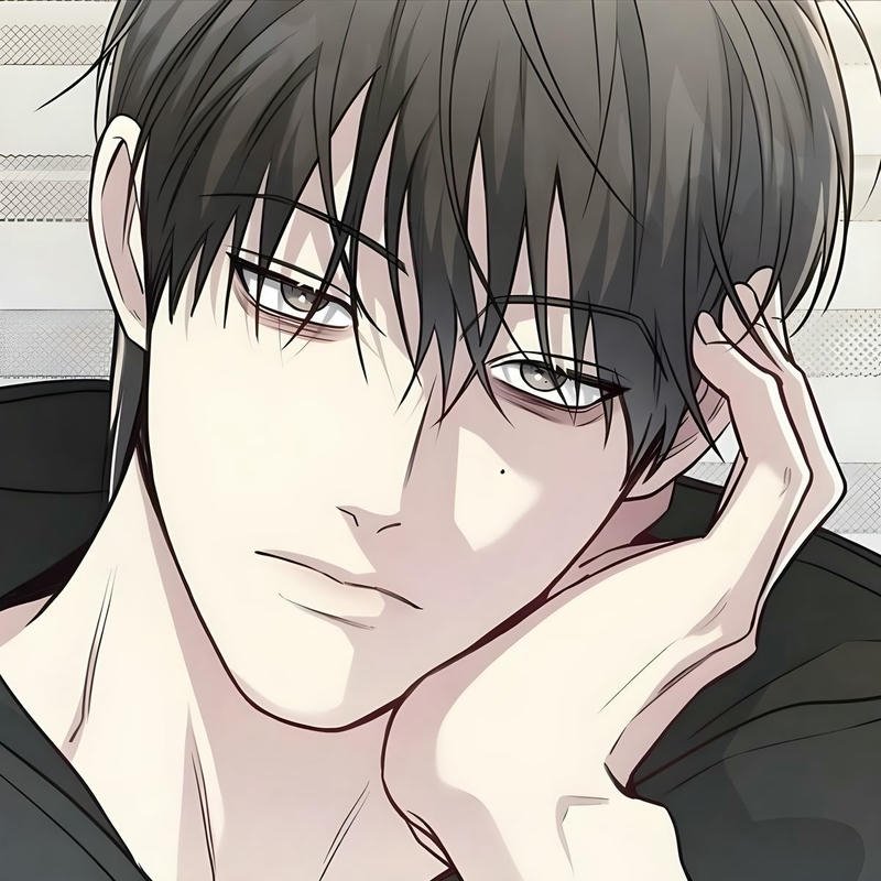 Sharp jawline anime male portrait used as anime man pfp avatar