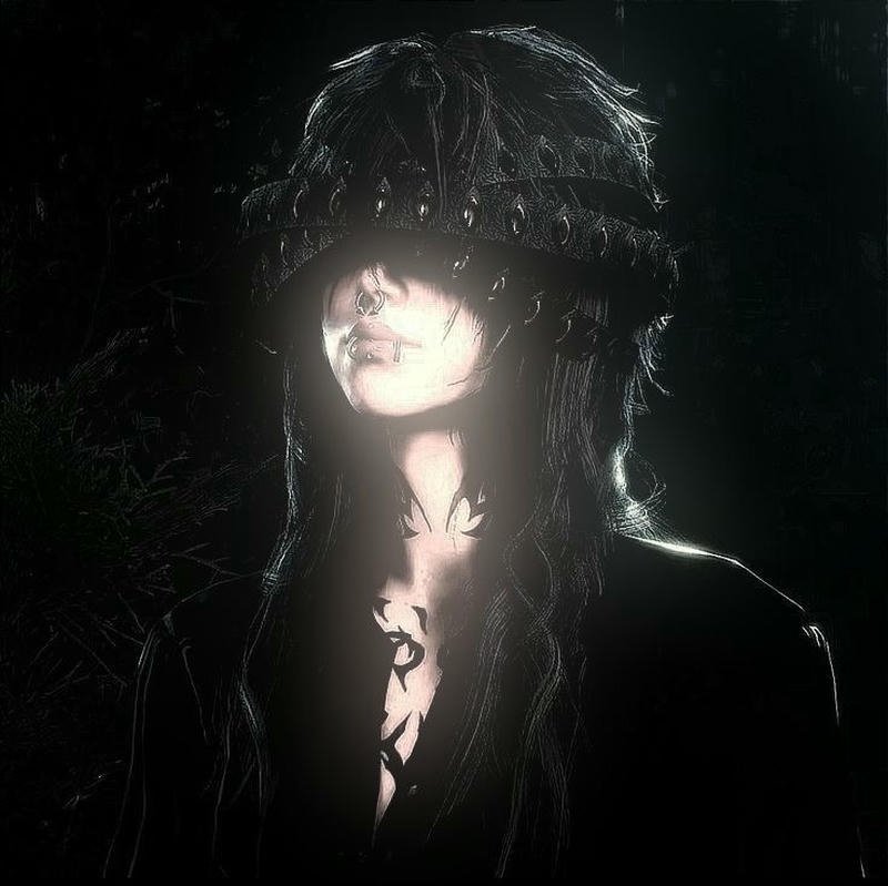 Sharp stare portrait with glitch effects crazy pfp