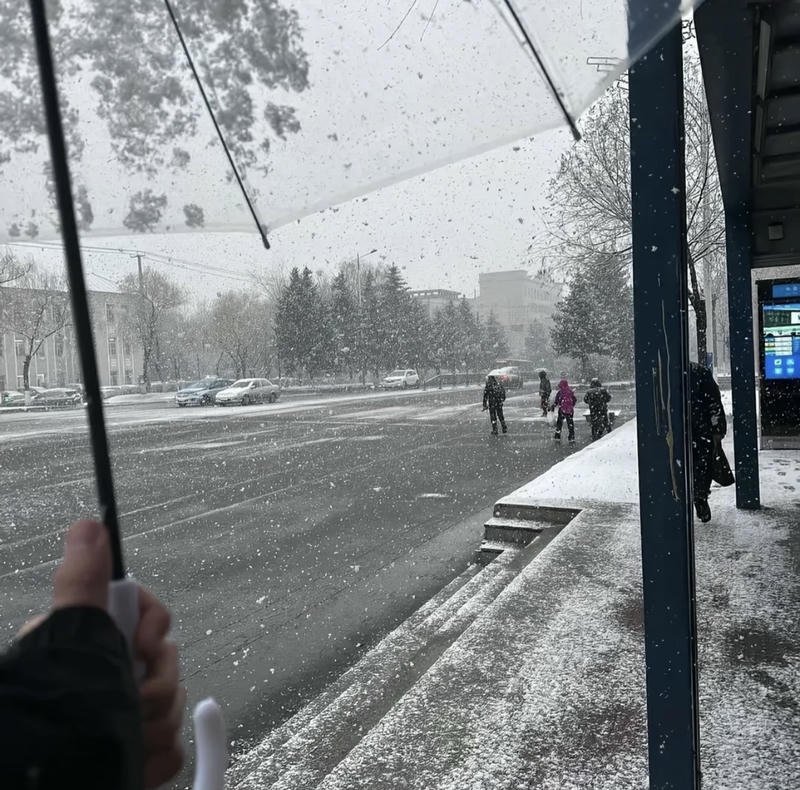 Snow covered village scenery styled as winter aesthetic pfp