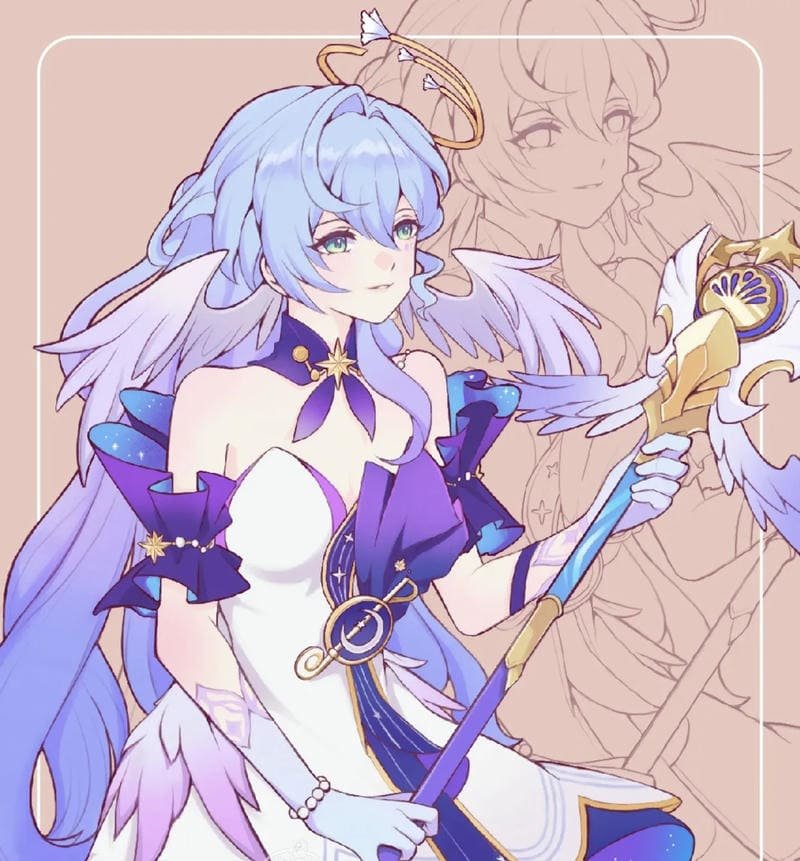 Soft dreamy visuals Robin pfp HSR aesthetic