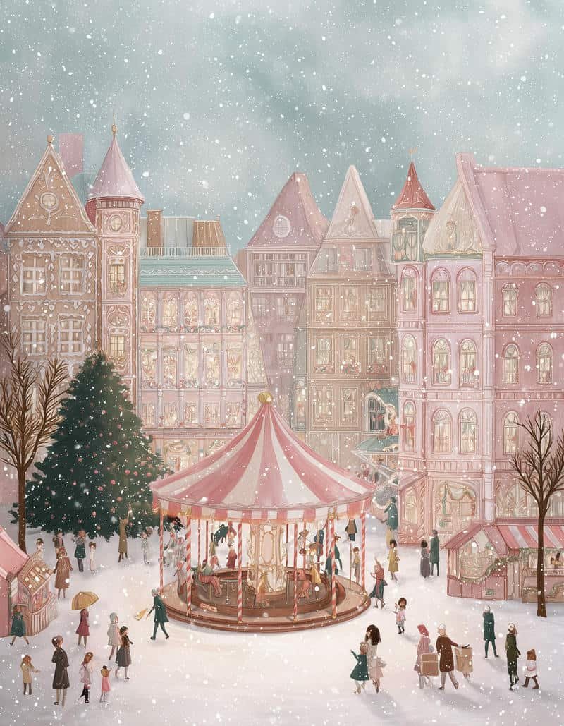 Soft snowy Christmas aesthetic pfp cozy winter mood