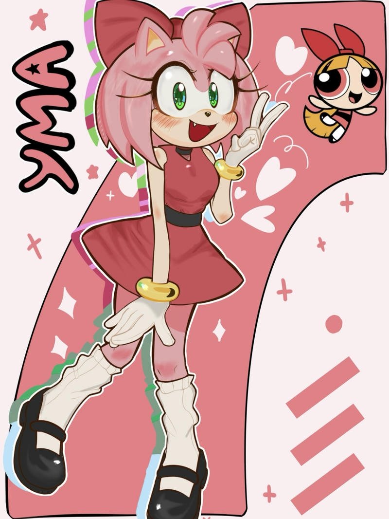 Sweet anime portrait of Amy Rose perfect Amy Rose pfp