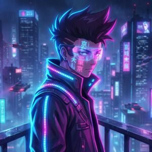 Tech inspired David cyberpunk pfp for gamers