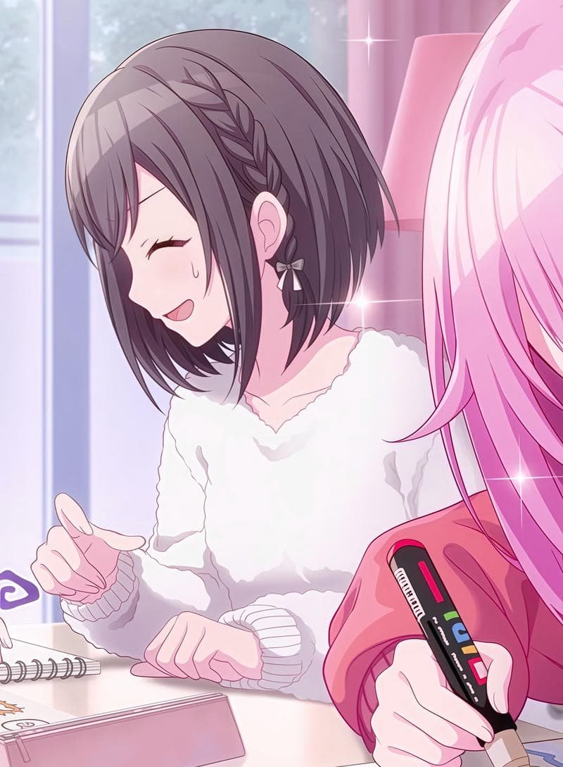 Trendy anime edits pink Ena Shinonome pfp vibe