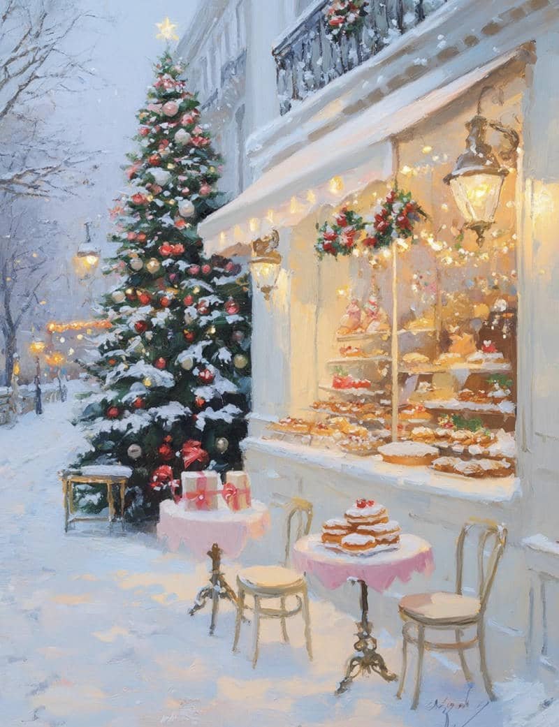 Warm cocoa mood Christmas aesthetic avatar style