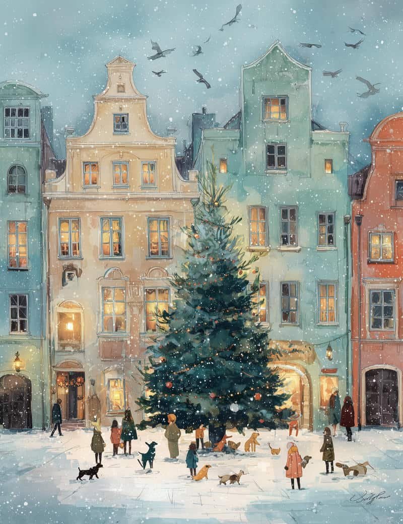 Warm festive glow Christmas aesthetic avatar style