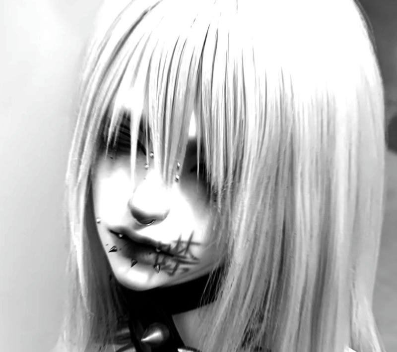 Wild glitch style portrait with crazy grin crazy pfp