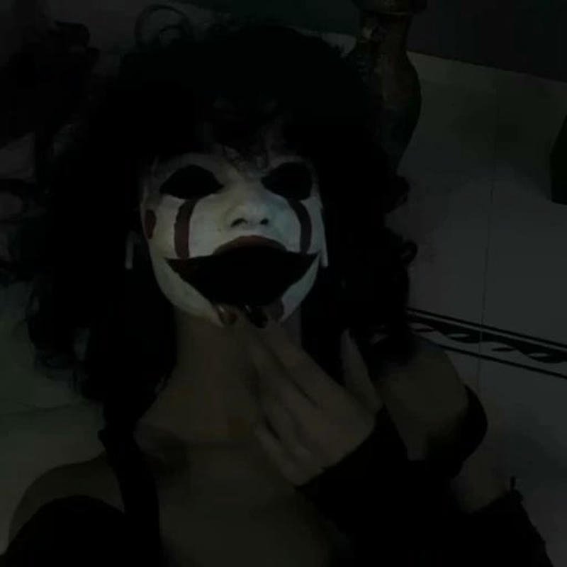 Wild neon portrait creating chaotic crazy pfp