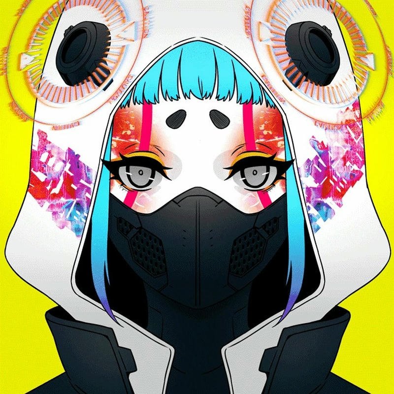 anime hacker girl wearing holographic glasses cyberpunk anime pfp profile picture