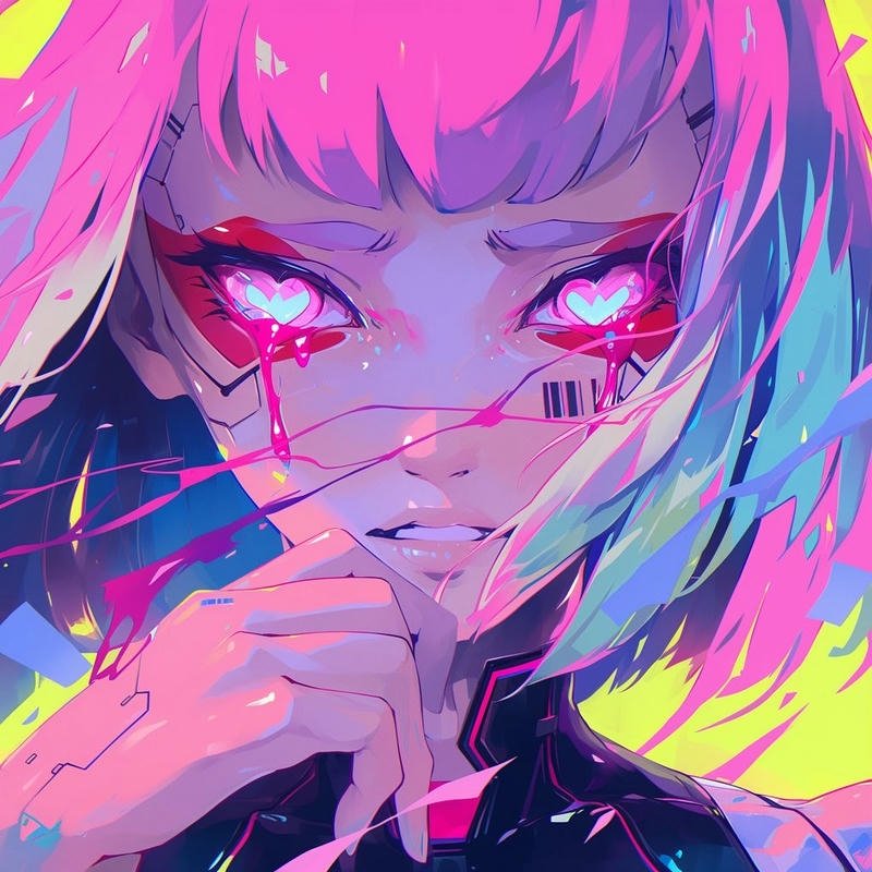 anime hacker working with hologram screens cyberpunk anime pfp aesthetic profile