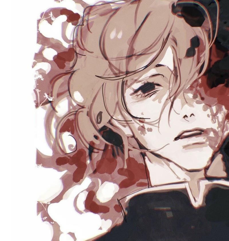 anime horror avatar with blood splatter aesthetic bloody pfp