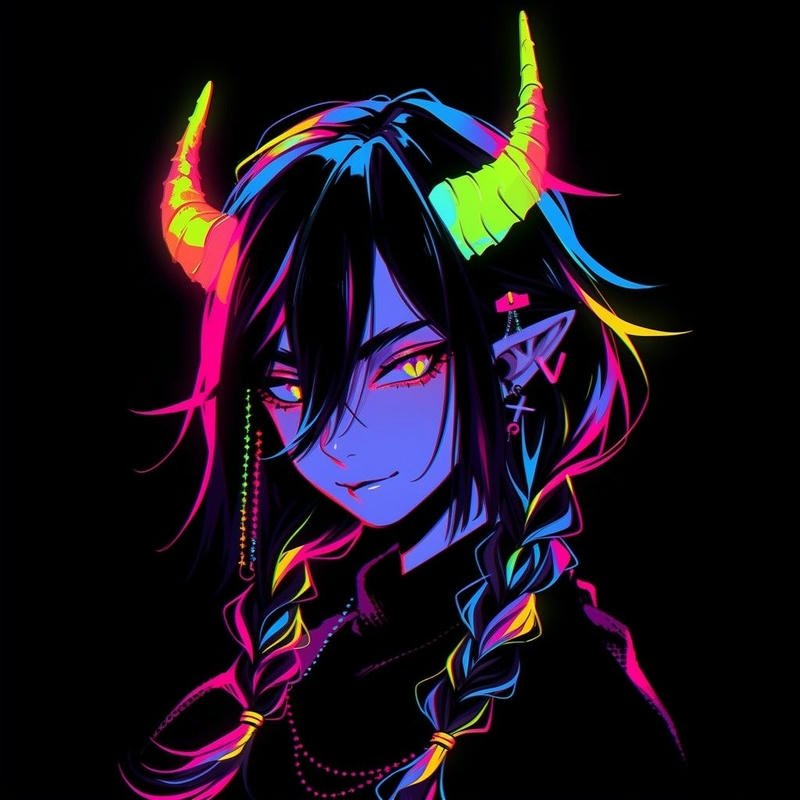 anime tech samurai with bright glowing visor cyberpunk anime pfp