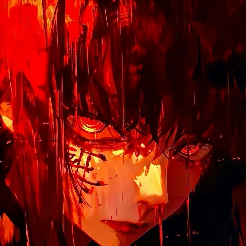 broken hero sitting in the rain dramatic anime bloody pfp aesthetic