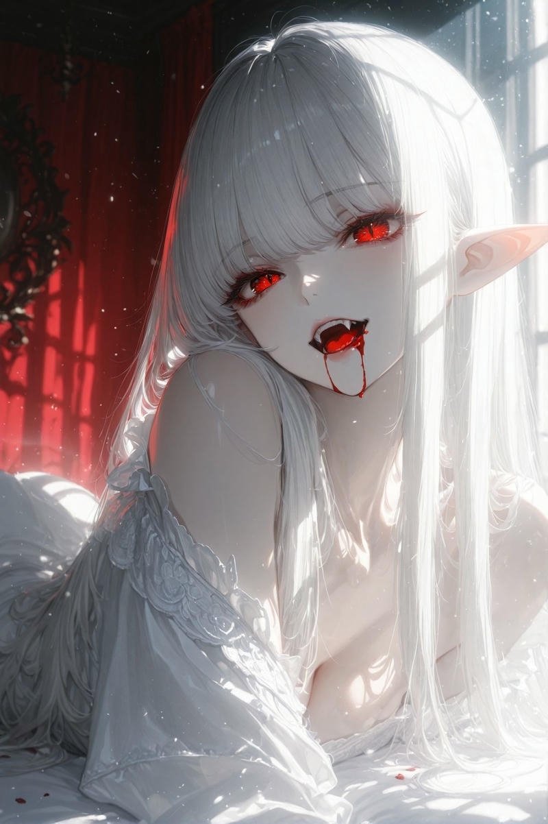 dark anime portrait with red glow bloody anime pfp aesthetic