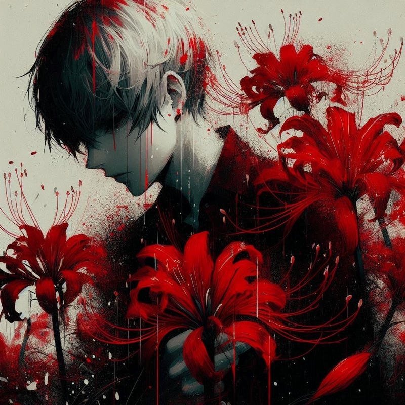 dark warrior anime avatar with blood splatter aesthetic perfect bloody anime pfp