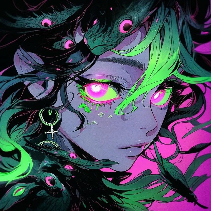 futuristic anime fighter standing under neon rain cyberpunk anime pfp