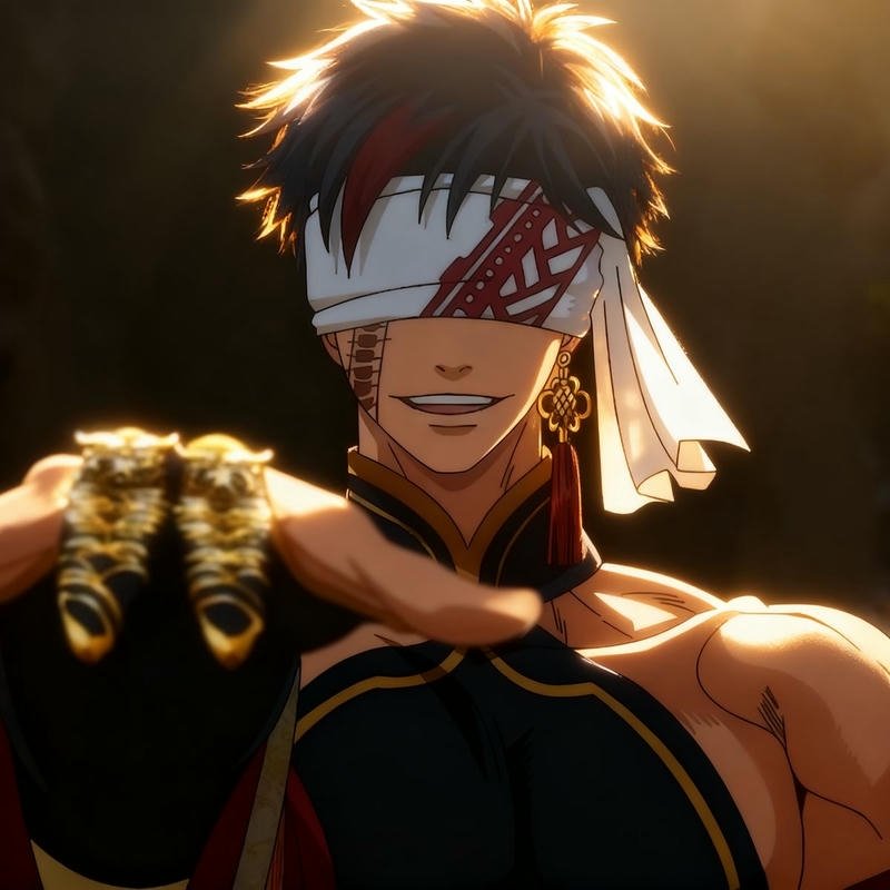 moody anime warrior portrait with dramatic lighting anime 4k pfp