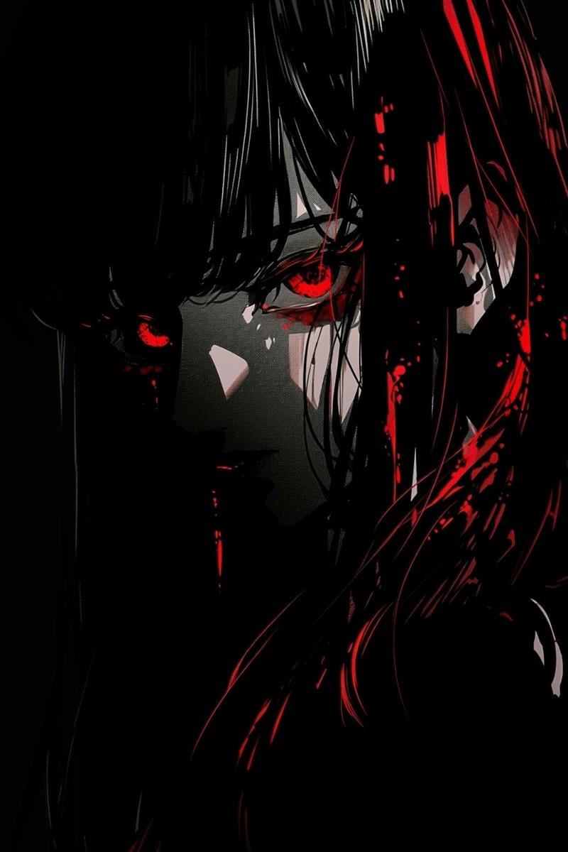 mysterious anime girl with blood tears dark bloody anime pfp