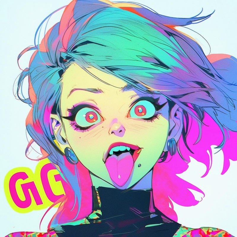 neon pink futuristic anime avatar portrait cyberpunk anime pfp aesthetic