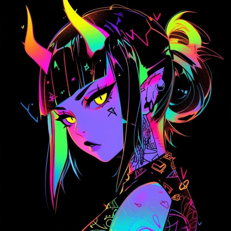 shadow ninja with holographic blade portrait cyberpunk anime pfp aesthetic